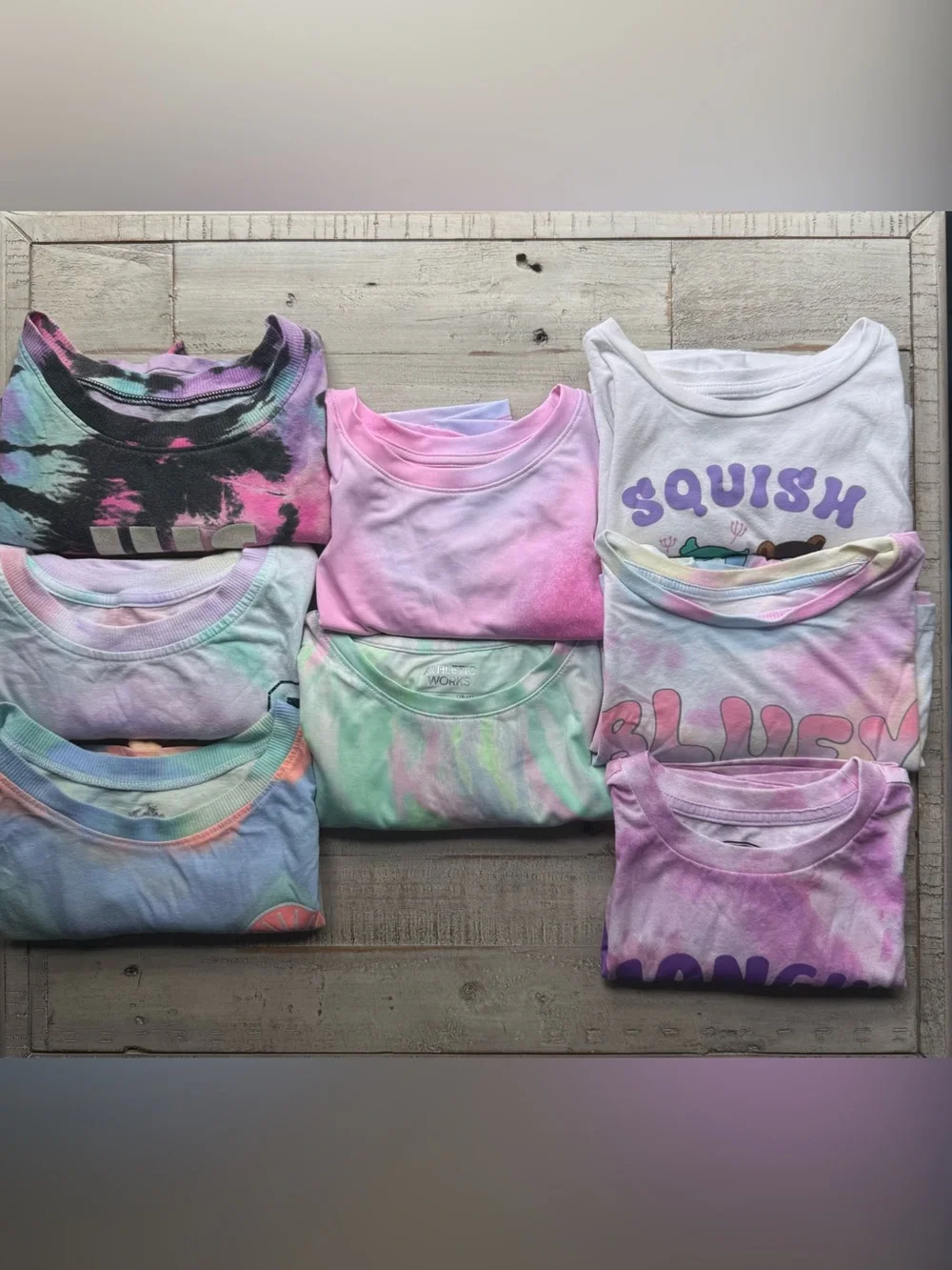 Girls size medium / 10-12 years lot of SS tops & shorts 17pc + extras